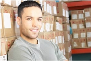 EarthOnated stockroom inventory and product packaging